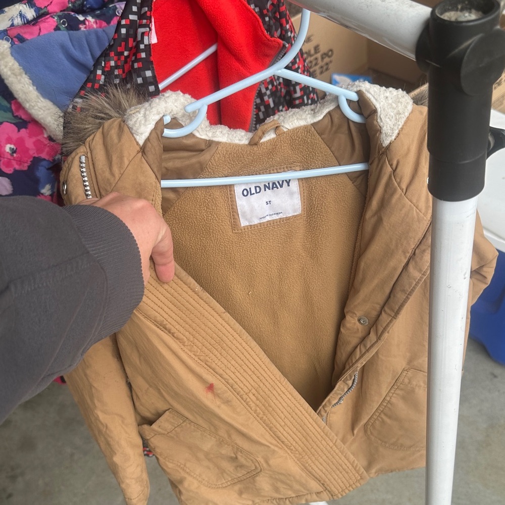 Old Navy Kids Tan Jacket with Faux Fur Hood